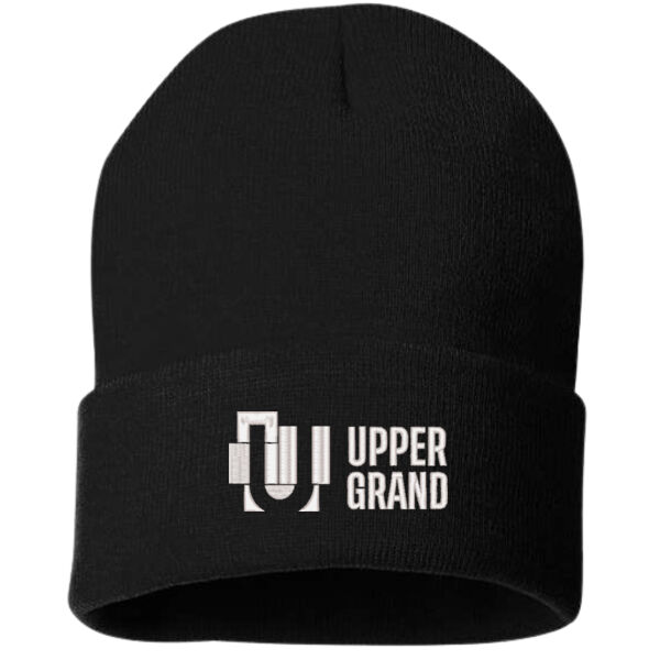 Embroidered 12" Solid Cuffed Beanie Thumbnail